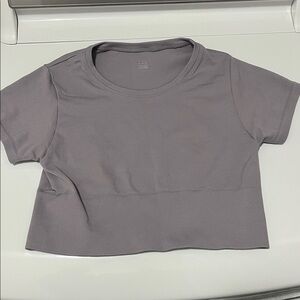 Aerie Offline Crop Top Grey Medium